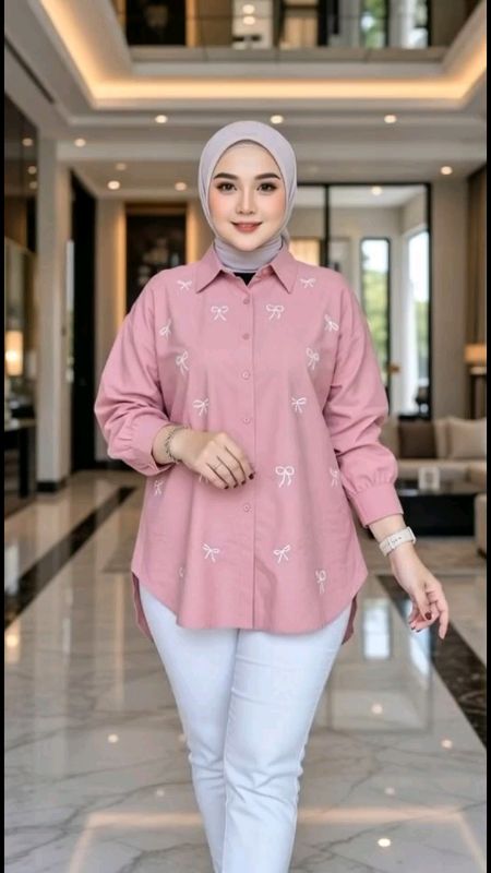 Kemeja Bordir Motif Pita – Kemeja Kasual OOTD Wanita Remaja Kekinian #kemejawanita #kemejabordir #kemejapita #ootdkemeja #fashionkerja #kemejakasual