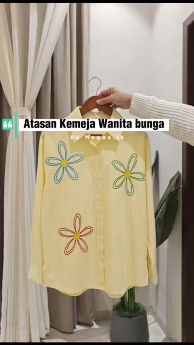Kemeja motif bunga bordir, cakep buat kerja atau ootd an ngemall #RacunShopee #DiskonRacunShopee #ShopeeFashionHaul #ViralDiShopeeVideo #kemejawanita