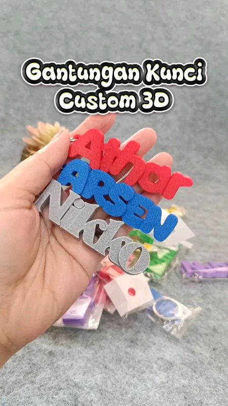 #GantunganKunciCustom #CustomNama3D #GantunganKunciNama #CustomKeychain #HadiahUnik #SouvenirCustom #AksesorisTas #BarangPersonal #KadoSpesial