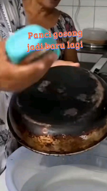 panci gosong jadi baru lagi #pembersihkerak