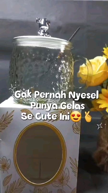 Gelas kaca Glass Mug Aesthetic 450ml/ gelas minum kaca simpel elegan #glassmug #gelaskaca #vidioviralshopee