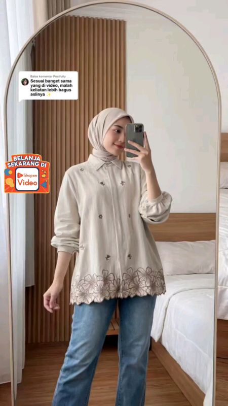Vania Blouse Kemeja Bordir Premium Terbaru #S...