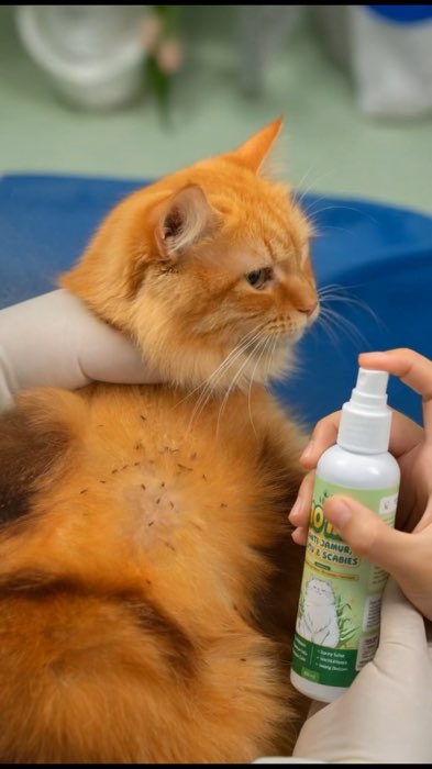 solusi banget deh #antijamurscabies #olivecare #spraylukakucing #drybathkucing #miraclean10in1 #antikutukucing #obatkutukucing