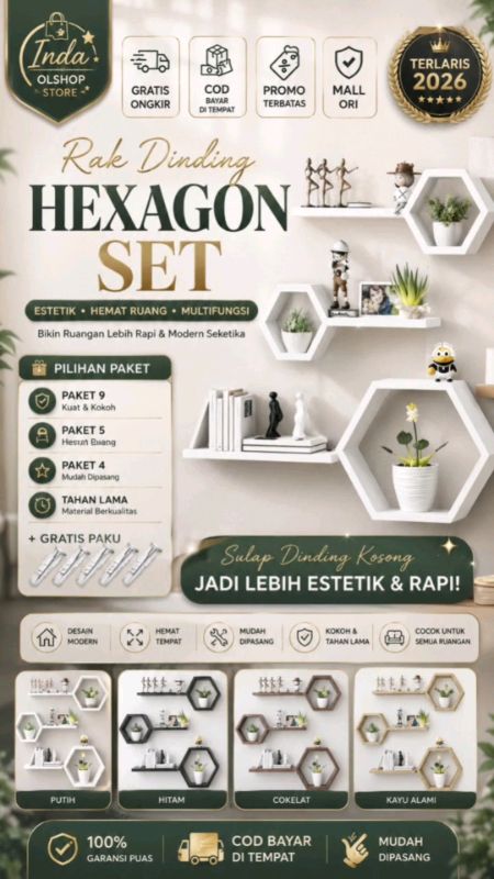 #hiasandinding #rakdinding #hexagonal #aesthetic #SpillRacunShopee #SpillBawaBerkah #TermurahDiShopee #DiskonRacunShopee