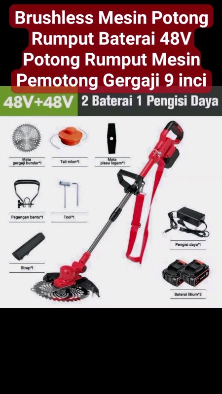 IRONHOOF Brushless Mesin Potong Rumput Baterai 48V Potong Rumput Mesin#GratisOngkirRP0#RacunShopee#shopeecod
