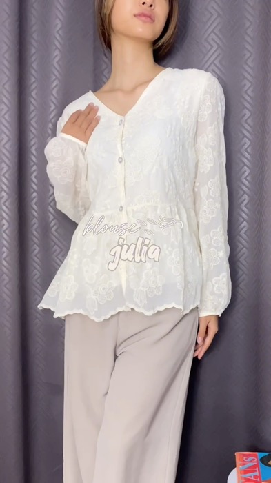 julia blouse✨ #blousekorea #ShopeeFashionHaul #22megasale