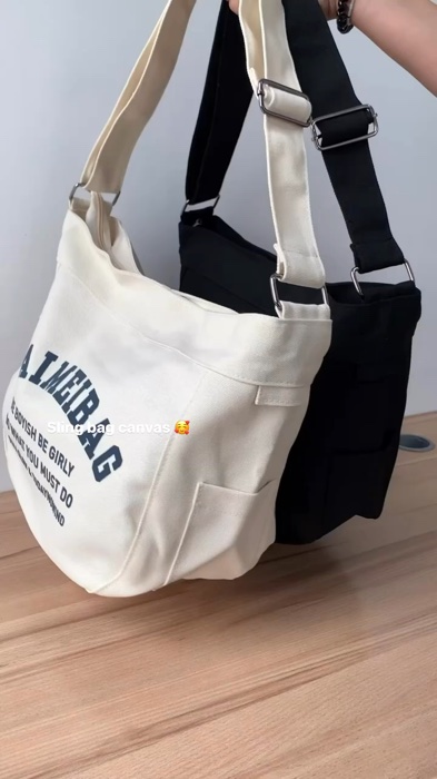 Sling bag canvas #canvasbag #bagusbangettt😍 #slingbag #shopeevideo #fyp