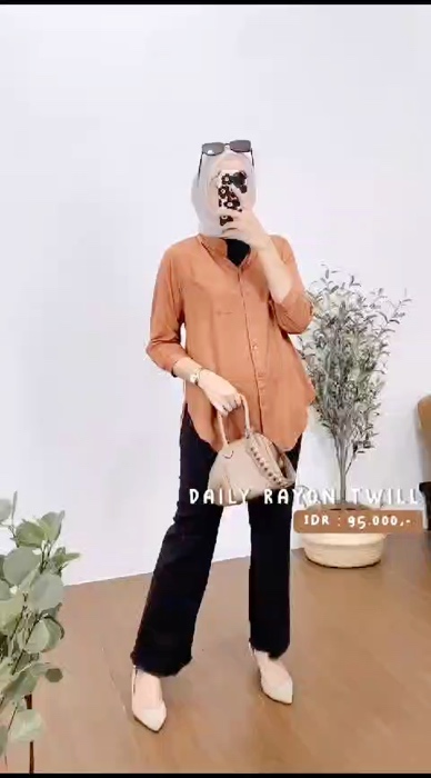 Atasan Wanita Rayon Twill#kemejarayon #rayontwill #kemejawanita #atasanwanita #shopeevideo
