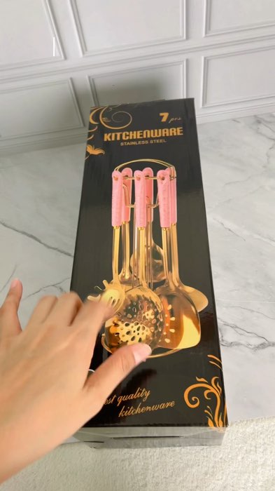 ￼SPATULA MASAK GOLD JADE SET 7 IN 1 EMAS ELEGANT MEWAH/SPATULA KITCHEN TOOLS / SET ALAT MASAK MEWAH SULTAN TEBAL