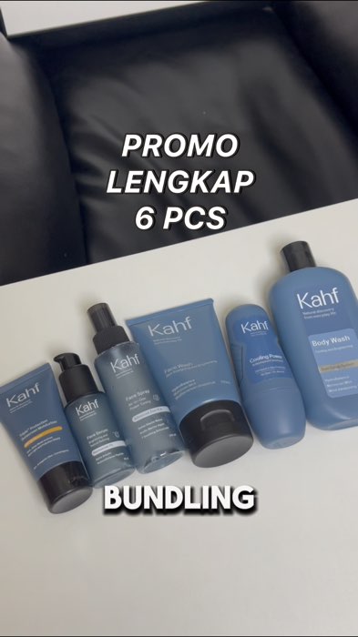 6 PCS lengkap lebih hemat #kahf #facewash #bodywash #deodorant #sunscreen #serum #facespray #facewash