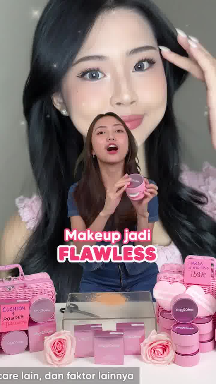 Glad2Glow 2in1 Perfect Pair Cushion Powder Foundation Waterproof Make Up Setting BB Cream Tahan Tahan 12Jam Hasil Akhir#cushion #foundation