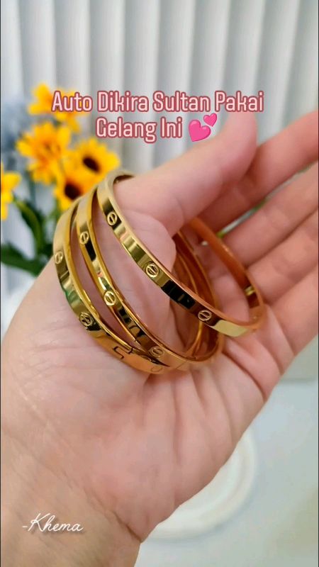Gelang bangle Titanium#gelangtitanium #gelangbangle #gelangcartier #gelangkekinian #gelangmurah #RacunShopee #Diskon50Persen #GakNyeselBeliIni #shopee