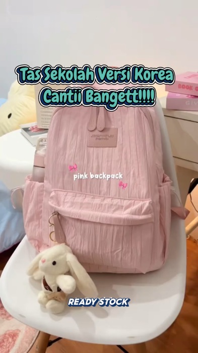Tas Sekolah Versi Korea Cantii Bangett!!!!#taskoreanstyle #tassekolahkuliahkerja #tasmurah #CODinApa #DiskonRacunShopee