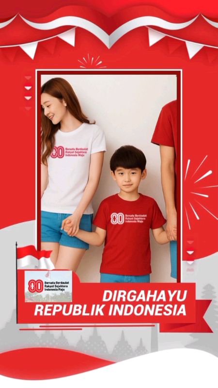KAOS HUT RI 80 LOGO RESMI TERBARU 2025, Kaos Oblong TShirt Polos Merah Putih Logo HUT RI ke-80 #kaoshutri80 #kaosmerahputih #hutri80
