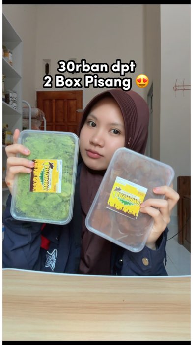Paket hemat dapat 2 box keripik pisang lumer 🥰  #baynana #keripikpisang #keripikpisanglumer