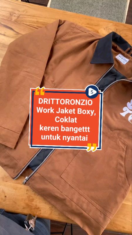 DRITTORONZIO Work Jaket Boxy,Coklat #ShoopeFashionHaul #OOTDFashionShopee #RacunShopee #vidioshopee