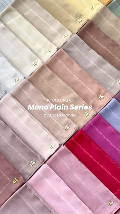 Mono plain series hadir spesial untuk menambah koleksi daily hijab kamu 😍✨  Hadir dengan 30 pilihan warna cantik yang sudah bisa kamu checkout !