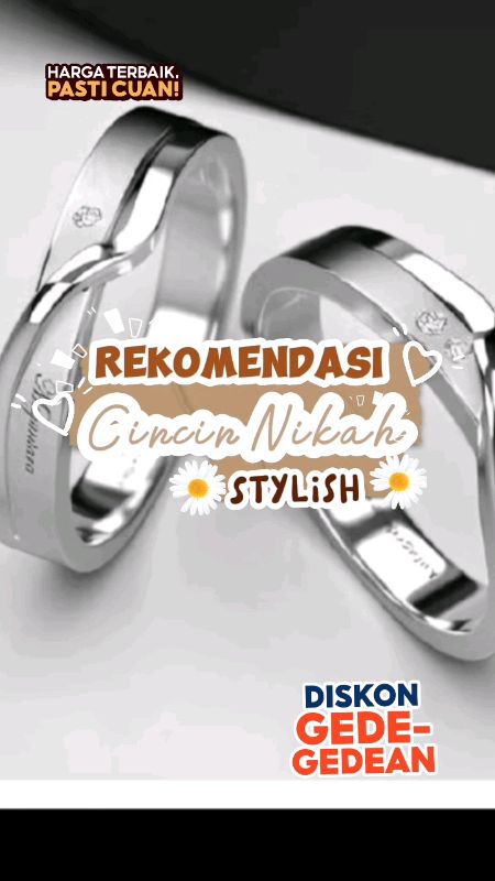LAGI DISKON !!! BIG PROMO !!! KOTA GEDE JEWELERY Cincin Nikah Couple Custom Nama ORIGINAL PREMIUM HIGHT QUALITY #RacunShopeeCheck #PromoNonStop