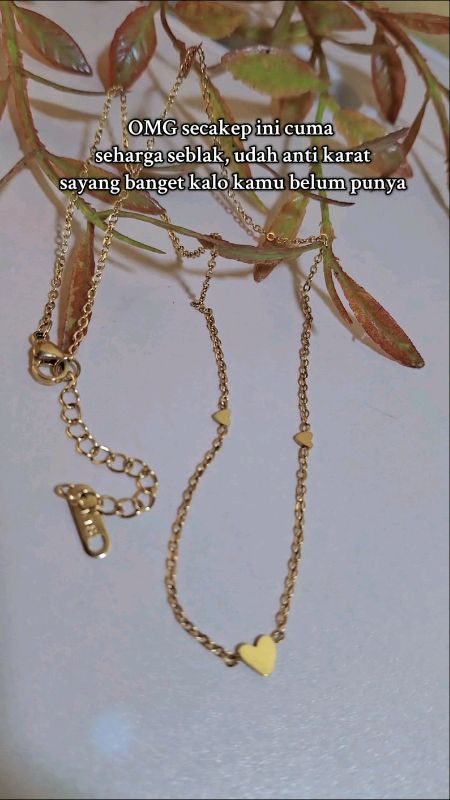 Kalung wanita anti karat mungil aestetik #trending #shopeevideo