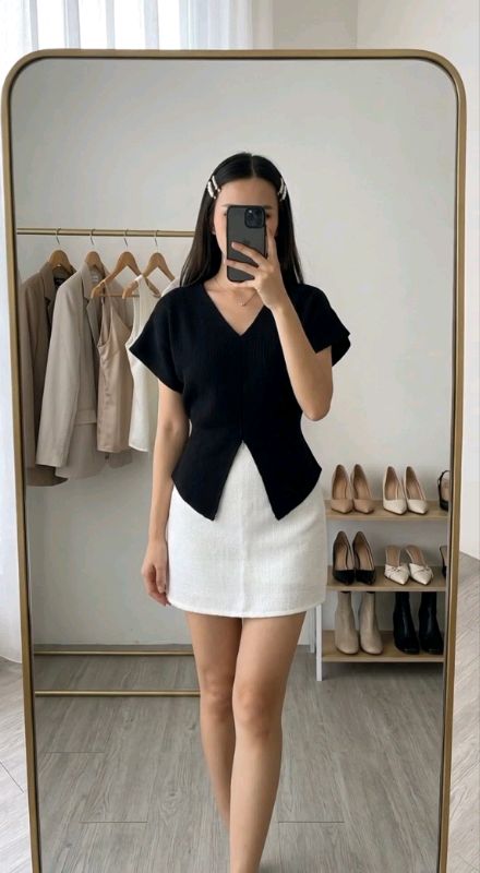 #atasanwanitacasual #atasankoreanstyle #tweedtop #atasanwanitalenganpendek #OOTDFashionShopee #Diskon40RB #SpillRacunShopee