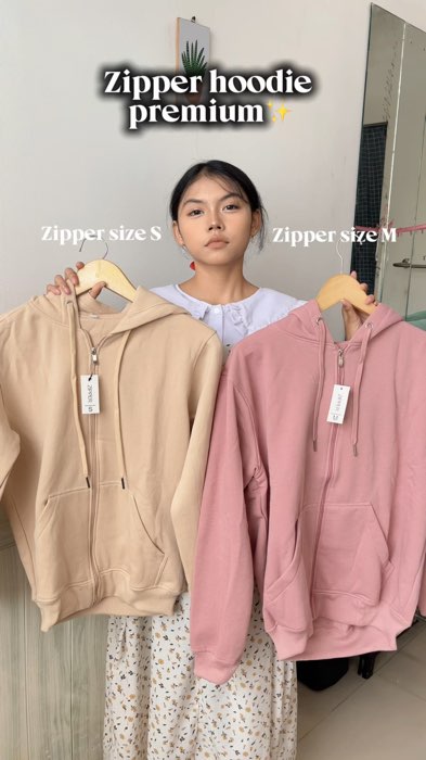 Perbandingan hoodie zipper s dan m #hoodiezipper #RacunShopee