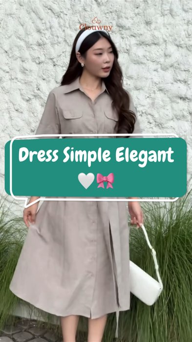 Standford Button Dress Simple Elegant #RacunShopee #outfitwanita #dresscantik #dresskondangan #dressmewahmurah