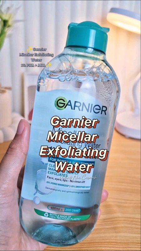 Micellar Exfoliating Water!😍#garnier #garnierindonesia #garniermicellarwater #micellarwater #micellarwatergarnier #SpillRacunShopee #RacunShopee