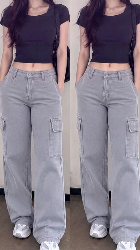 Cargo jeans outfit #cargojeans #cargojeansviral #cargojeansoutfit #ShopeeFashionHaul #ShopeeLook #OOTDFashionShopee #GratisOngkirRP0