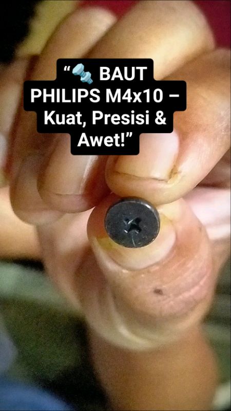 Baut Sekrup Rata Philips M4x10 Hitam – Flat Head Plus Screw Presisi & Kuat#ShopeeKuning #BautHitam #SekrupM4x10 #FlatHeadScrew #SekrupKuat