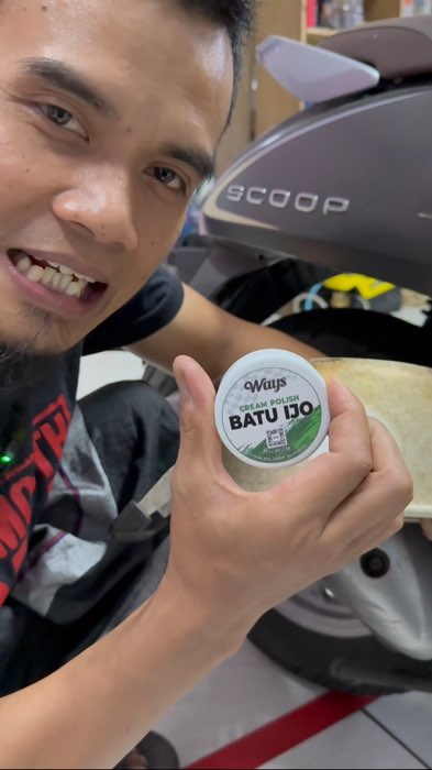 Stainless alumunium krom jadi kinclong lagi dengan krim batu ijo #pengkilatstainless #pengkilatalumunium #pengkilatkrom #mengkilatkanmetal