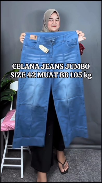 Celana jeans jumbo size 42 muat Bb 105 kg #mdulkarim #celanajeansjumbo #celanajeans #celanajumbo #jeansjumbo #ShopeeOutfitCheck #shopeevidio #shopee