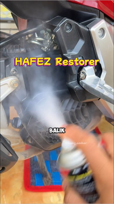 HAFEZ Restorer mengkilapkan dan menghitamkan body motor #pengkilapbodymotor #hafez #hafezrestorer #hafezrestorerpengkilapbodymotor