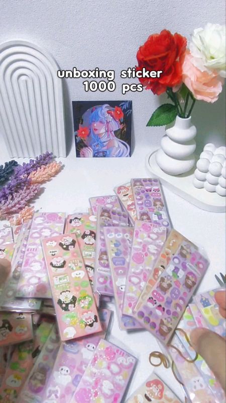 unboxing sticker 1000 lembar! #stiker #stikerdeco #stickerdeco #stikerlucu