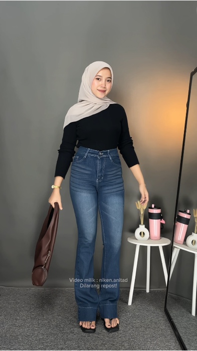 Cutbray jeans cakep #RacunShopee #ShopeeLook #OOTDFashionShopee #ShopeeFashionHaul