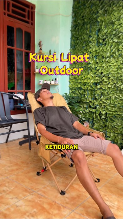Kursi lipat outdoor dengan sandaran yang bikin nyaman #kursilipat #kursilipatportable #kursilipatoutdoor #kursicamping