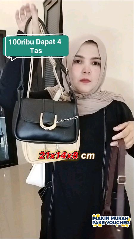 100 ribu dapat 4 tas 🥳 #tas #taswanita #tasselempang #tasmurah #tasselempangwanita #100dapat4tas #tasdella #slingbag #tasobral #RacunShopee #fyp #fy