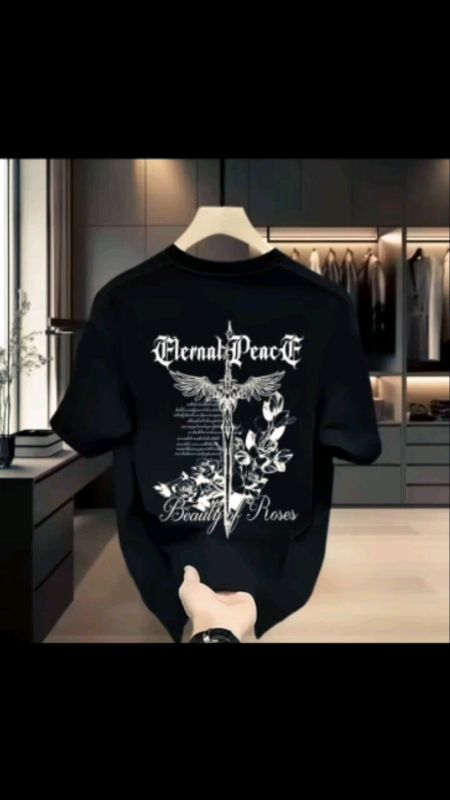 Kaos pendek katun kasual pria shopee dengan cetak pedang & mawar retro#kaoslenganpendekpria #kaospriakekinian #SpillRacunShopee #ShopeeLook #ShopeeCOD