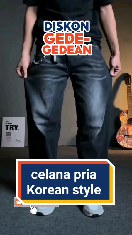 celana jeans panjang loose Korean style pria #ViralDiShopeeVideo #RacunShopee #SpillBawaBerkah #ShopeeCOD #celanajeanspriakoreanstyle #celanajeanspria