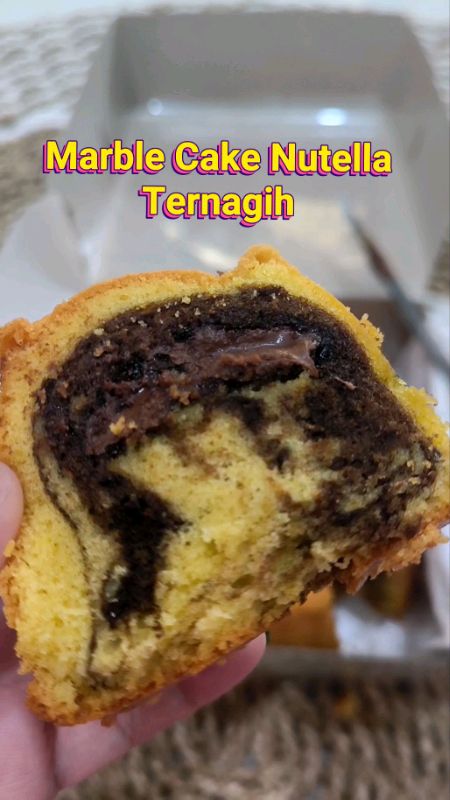 Marble cake/bolu marmer nutella terenak yang pernah kumakan #bolumarmer #marblecake #bolu #RacunShopee #rekomendasikue