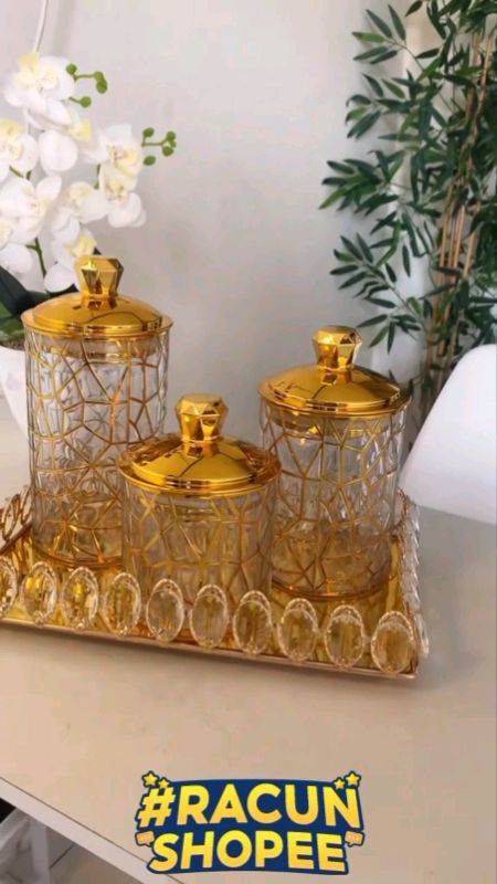 100ribuan udah dapet 3pcs toples mewah #toplesakrilik #toplesgoldmewah #toplesaesthetic #topleslebaran #RacunShopee #GratisOngkirRP0 #ShopeeCOD #fyp
