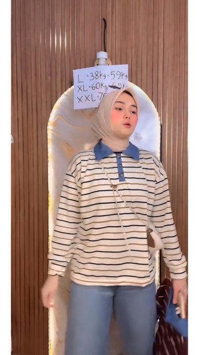 T-SHIRT salur bahan halus #kaosmurah #kaosoversize #kaoswanita