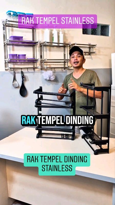Diskon 10% Rak tempel dinding stainless #raktempel #raktempeldinding #raktempelkamarmandi #PromoNonStop #GratisOngkirRP0