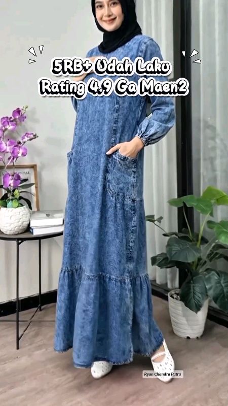 Gamis kualitas butik beb ✨Warna cakep pol 😍  Cek keranjang ya ! #gamisjeans #gamisadem #fashionwanita #fyp #foryou #RacunShopeeCheck