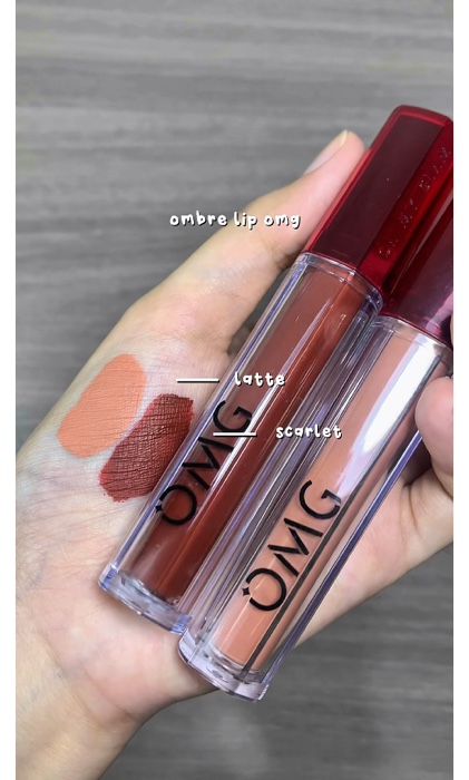 ombre lip terfavorite✨#lipcream #lipmatte #ombrelips #OmbreOMGlipcream #ombreviral #omglipcream #makeup #RacunShopee #racunshopeee #RacunShopeeCheck