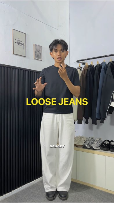 loose jeans putih #jeans #ShoopeFashionHaul #SpillBawaBerkah