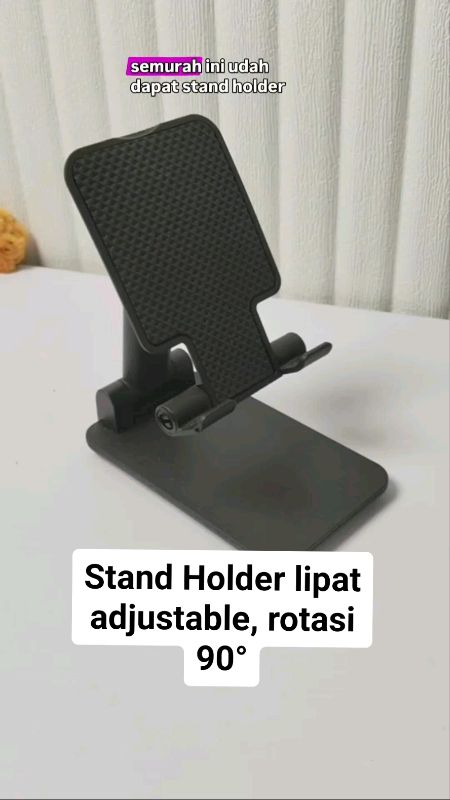 Stand holder lipat universal adjustable, rotasi 90 derajat #standholder #standholderhp #phoneholder #standholderlipat #RacunShopee #SpillRacunShopee