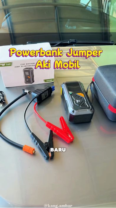 Pompa ban mobil portable sekaligus powerbank jumper aki mobil #powerbankjumpstarter #pompabanmobil #pompabanmobilelektrik #powerbankjumper