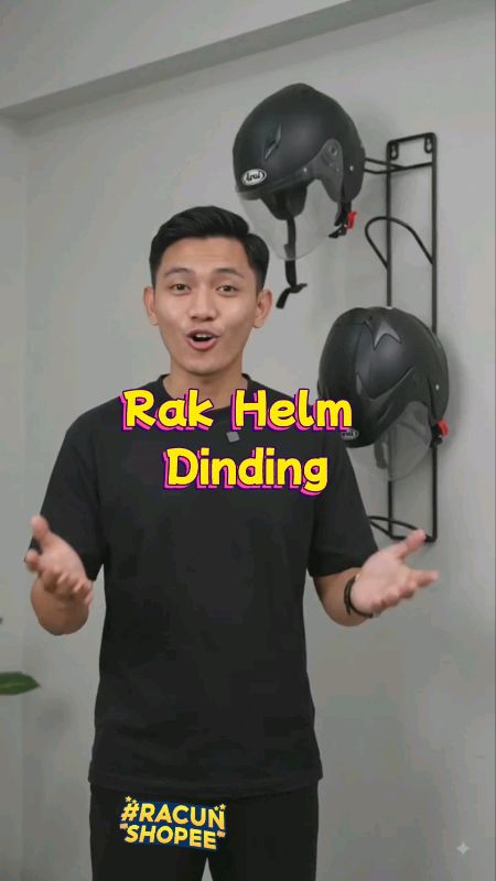 Gantungan helm dinding praktis untuk menyimpan helm lebih rapi  #GantunganHelmDinding #RakHelm#RacunShopee