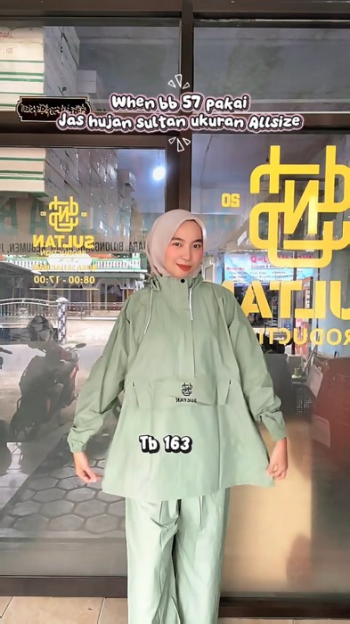warna sage  mewah yang membuatmu tetap stylish meski cuaca meredup #jashujansultan #jashujanmotor #sultanraincoat #shopeevideo #ShopeeCOD #ShopeeHaul