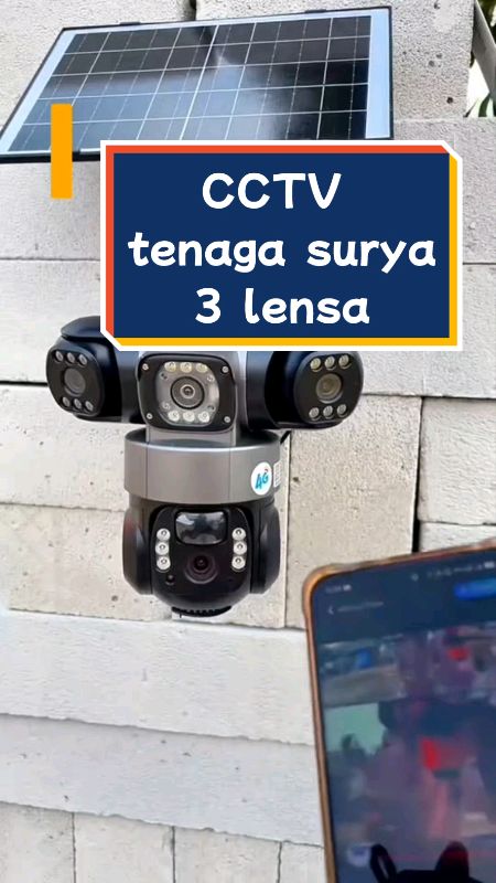 CCTV V380pro 3 lensa panel tenaga surya outdoor #SpillBawaBerkah #kameracctv #shopeevideo #cctvv380pro #RacunShopee #cctv3lensa #cctvpanelsurya #cctv